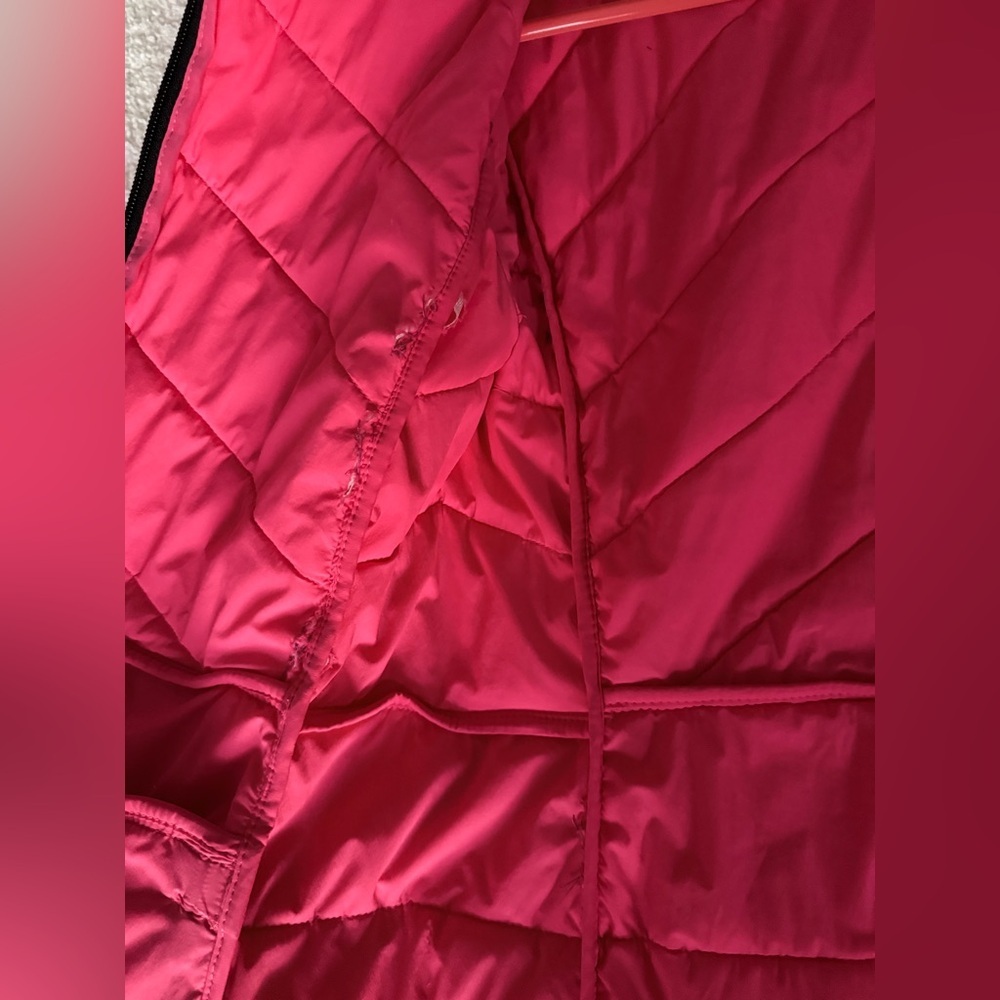 M&S ACTIVE Bright Pink Puffer Jacket Pink Long Puffer Coat With Detachable Hood - Picture 15 of 16